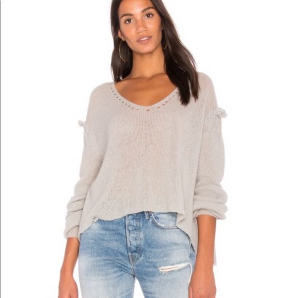 Wildfox Grey Rhinestone Ruffle Sweater - Picture 2 of 8